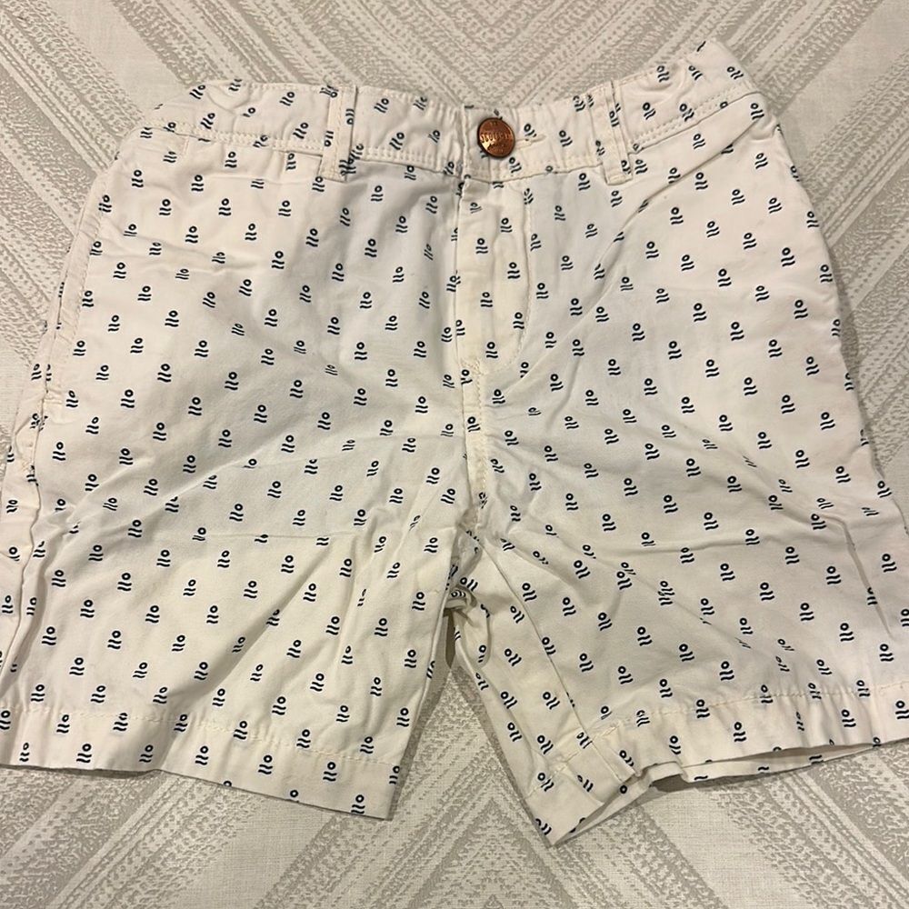 Scotch & Soda Boys Off White and Blue Patterned Shorts - Size 6